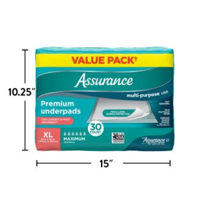 Assurance Unisex Premium Underpad for Adults, XL , Maximum Absorbency (30 Count) - Image 5