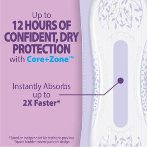 Equate Options Women's Incontinence Pads, Moderate Absorbency, Long Length (60 Count), Compare to Poise® - Image 2