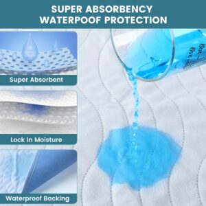 KEKOY 3 Pack Washable Bed Pads for Incontinence Reusable, 4 Layer Waterproof Absorbent Incontinence Bed Pads, Pee Pads for Adults, Dogs, Pets, 18*24" - Image 5