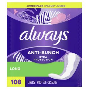 Always Anti-Bunch Xtra Protection Daily Liners, Long, Unscented, 108 CT - Image 12