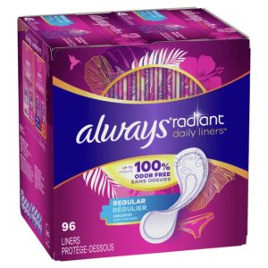Always Radiant Daily Liners Light Absorbency, Regular Length, 48Count - Image 19