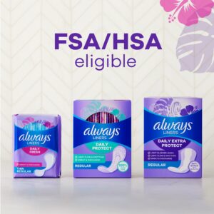 Always Daily Fresh Thin Panty Liners, Regular Absorbency, Unscented, 120 Count - Image 4
