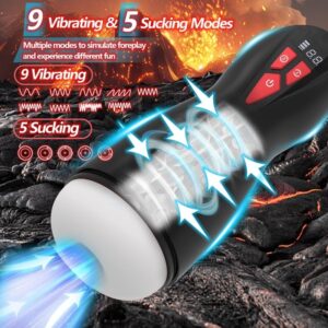 AYIYUN Automatic Male Masturbators Sex Toys for Men, with 9 Vibrating & 5 Suction Modes,Silicone LCD Display Stroker Self-Pleasure Masturbation Adult Toy - Image 3