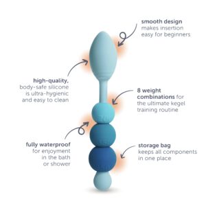 plusOne Weighted Silicone Kegel Exerciser, Build Strength, 3 Weight Sizes - Image 4