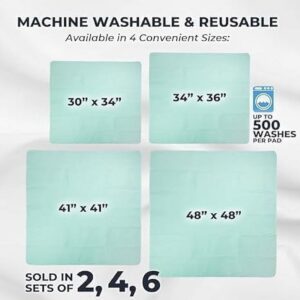 GREEN LIFESTYLE® Washable Underpads - Heavy Absorbency Reusable Bedwetting Incontinence Pads for Kids, Adults, Elderly, and Pets - Toddler Mattress Pads for Bed, Sofa, Floor (Pack of 4 - 34x36) - Image 3