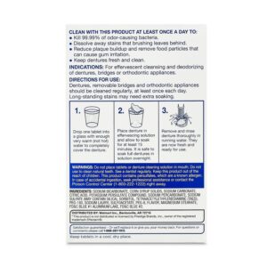 Equate Effervescent Antibacterial Denture Cleanser Tablets, Mint Fresh, 126 Count, Compare to Efferdent® Antibacterial Denture Cleanser - Image 3