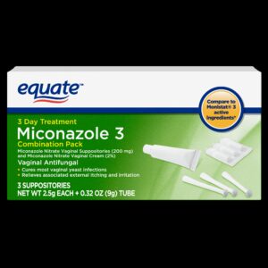 Equate Miconazole 3 Day Combination Pack with Suppositories & Cream, 2.5 g each + 9g tube, Compare to Monistat® 3 Active Ingredients - Image 9