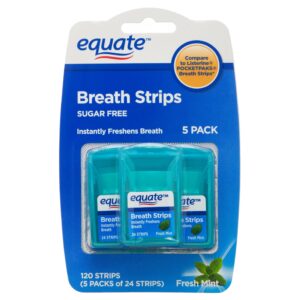 Equate Fresh Mint Oral Care Breath Strips (5 Packs of 24 Strips), Compare to Listerine® PocketPaks® Breath Strips - Image 11