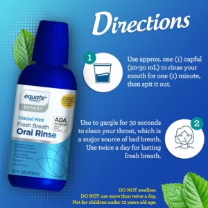 Equate Glacial Mint Fresh Alcohol-Free Oral Rinse, 16 fl oz, Compare to TheraBreath® Fresh Breath Oral Rinse - Icy Mint - Image 6