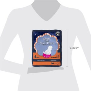 Equate Overnight Maxi Pads with Wings, Size 4, Overnight Protection (26 Count) - Image 13