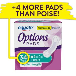 Equate Options Women's Incontinence Pads, Light Absorbency, Regular Length (34 Count), Compare to Poise® - Image 20