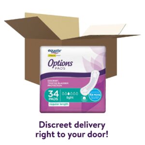 Equate Options Women's Incontinence Pads, Light Absorbency, Regular Length (34 Count), Compare to Poise® - Image 22