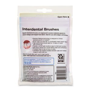 Equate Interdental Brushes with Anti-Bacterial Caps for Moderate Size Spaces, Mint Flavor (20 Count), Compare to GUM® Proxabrush® Go-Between® Cleaners, Moderate - Image 3