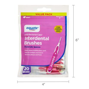 Equate Interdental Brushes with Anti-Bacterial Caps for Moderate Size Spaces, Mint Flavor (20 Count), Compare to GUM® Proxabrush® Go-Between® Cleaners, Moderate - Image 5