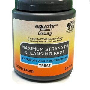 Equate Maximum Strength Cleansing Pads with 2% Salicylic Acid for Acne Care (90 Count), Compare to OXY® Maximum Daily Cleansing Pads Active Ingredient