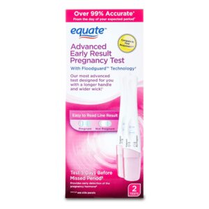 Equate Advanced Early Pregnancy Test with Flood Guard, Can Tell You 5 Days Sooner Than Your Missed Period (2 Count), Compare to First Response® - Image 1