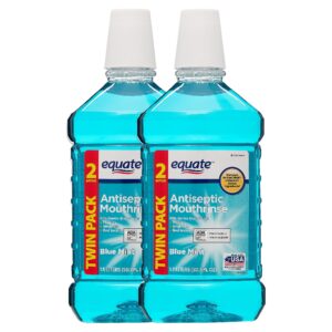 Equate Antiseptic Mouthwash, Blue Mint, 50.7 fl oz, 2 Pack - Image 1