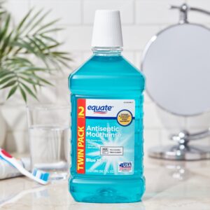 Equate Antiseptic Mouthwash, Blue Mint, 50.7 fl oz, 2 Pack - Image 2