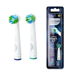 Equate EasyFlex Total Power Replacement Brush Heads for Most Oral-B® Power Toothbrushes, White (2 Count), Compare to Oral-B® Precision Clean® - Image 1