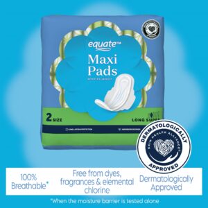 Equate Long Maxi Pads with Wings, Unscented, Super Absorbency (168 Count) - Image 3