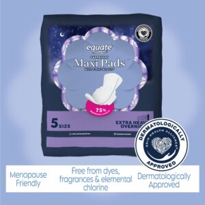 Equate Maxi Pads with Wings, Unscented, Extra Heavy Overnight, Size 5 (60 Count) - Image 4