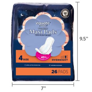 Equate Maxi Pads with Wings, Unscented, Overnight, Size 4 (78 Count) - Image 13