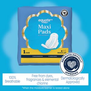 Equate Maxi Pads with Wings, Unscented, Regular, Size 1, (180 Count) - Image 3