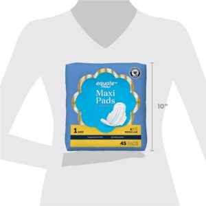 Equate Maxi Pads with Wings, Unscented, Regular, Size 1, (180 Count) - Image 9