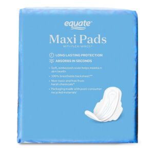 Equate Maxi Pads with Wings, Unscented, Regular, Size 1, (180 Count) - Image 12