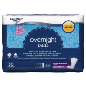 Equate Women's Overnight Incontinence Pads, Ultimate Absorbency (30 Count), Compare to Tena® - Image 4
