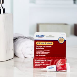 Equate 4X Medicated Toothache & Gum Pain Relief Gel for Oral Pain, 0.25 oz, Compare to Orajel™ 4X Medicated Toothache and Gum Gel Active Ingredients - Image 2