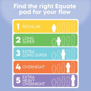 Equate Overnight Ultra Thin Pads with Wings, Size 5, Extra Heavy Overnight Protection (34 Count) - Image 2