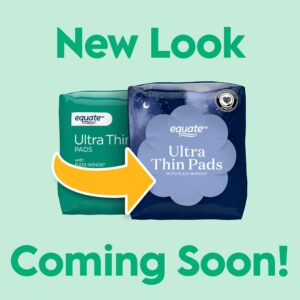 Equate Ultra Thin Pads with Wings, Extra Heavy Overnight, Unscented, 68 Count - Image 4