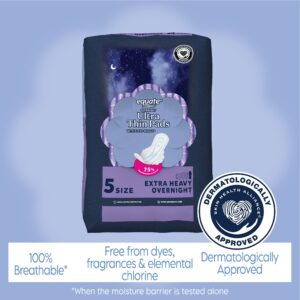 Equate Ultra Thin Pads with Wings, Extra Heavy Overnight, Unscented, 68 Count - Image 17