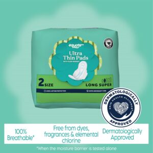 Equate Ultra Thin Pads with Wings, Size 2, Long Super Protection (42 Count) - Image 4