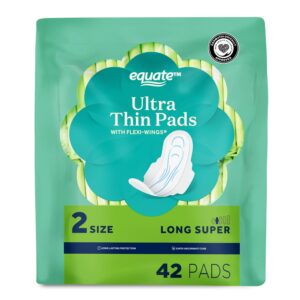 Equate Ultra Thin Pads with Wings, Size 2, Long Super Protection (42 Count) - Image 10