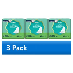 Equate Ultra Thin Pads with Wings, Size 2, Long Super Protection (42 Count) - Image 11