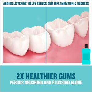 Listerine Cool Mint Antiseptic Mouthwash for Bad Breath, 2 x 1 L - Image 3