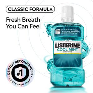 Listerine Cool Mint Antiseptic Mouthwash Oral Care for Bad Breath, 250 mL - Image 3