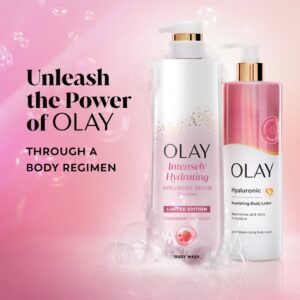 Olay Intensely Hydrating Body Wash with Hyaluronic Serum Complex, Strawberry Fizz Scent, 20 fl oz - Image 8
