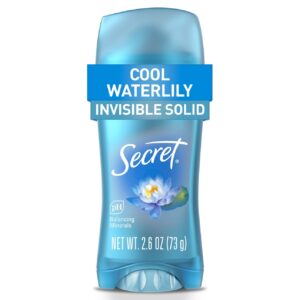 Secret Invisible Solid Antiperspirant Deodorant Stick for Women, Waterlily Scent, 2.6 oz
