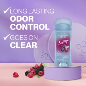 Secret Fresh Antiperspirant Deodorant Clear Gel, Berry, 3.4 oz - Image 2
