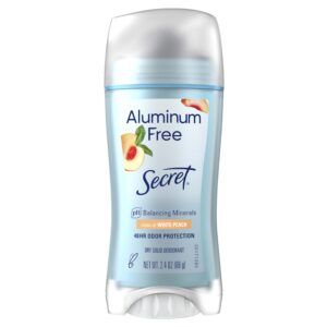 Secret Aluminum Free Women's Deodorant Solid, White Peach, 2.4 oz - Image 2