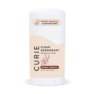 Curie Natural Deodorant Stick, Warm Vanilla, Aluminum-Free, for Men and Women, 2 oz - Image 1
