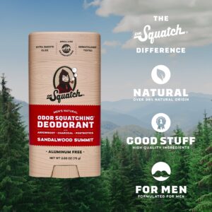 Dr. Squatch Coastal Sandalwood Summit Free Natural Deodorant Stick for Men, 2.65 oz - Image 6