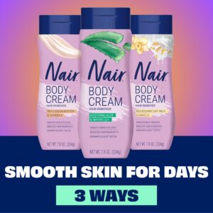 Nair Body Cream Hair Remover, Soothing Aloe & Water Lily, Body Hair Removal Cream for Women, 7.9 oz - Image 11