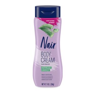 Nair Body Cream Hair Remover, Soothing Aloe & Water Lily, Body Hair Removal Cream for Women, 7.9 oz - Image 13