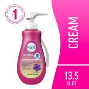 Veet Hair Removal Gel Cream, Body Hair Remover For Women, Sensitive Skin, 13.5 fl oz Pump Bottle - Image 1