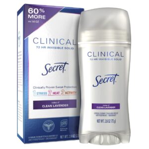 Secret Clinical Invisible Solid Antiperspirant and Deodorant for Women Stick, Clean Lavender, 2.6 oz - Image 10