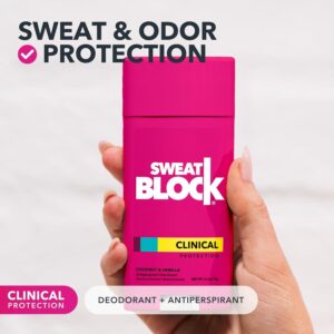 SweatBlock Deodorant for Women - Clinical Antiperspirant, 48-Hour Sweat & Odor Protection, Coconut & Vanilla - Image 2